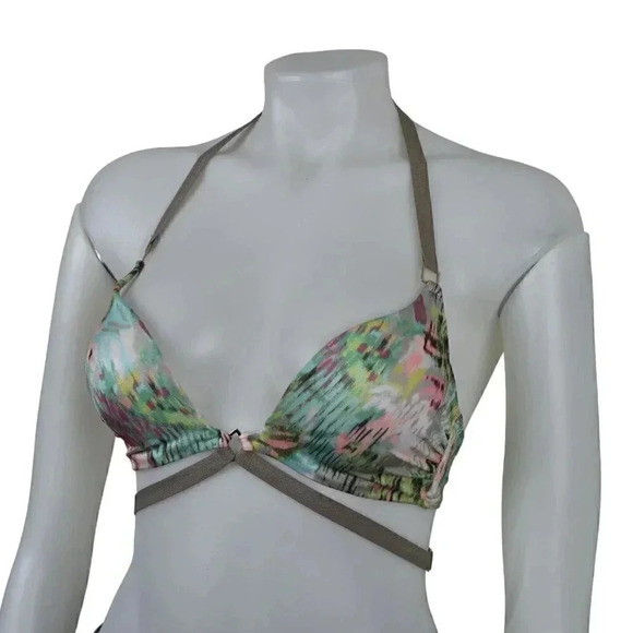 Victoria's Secret VS Swim Hottie Halter Bikini Top Tropical  Strappy 34B - Picture 5 of 12